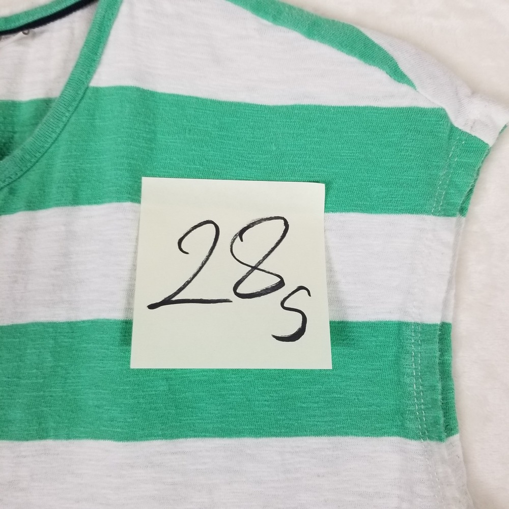 Boden Maxi Dress Women 12L Green White Striped Cotton Slub Sleeveless D0077 - Picture 9 of 9